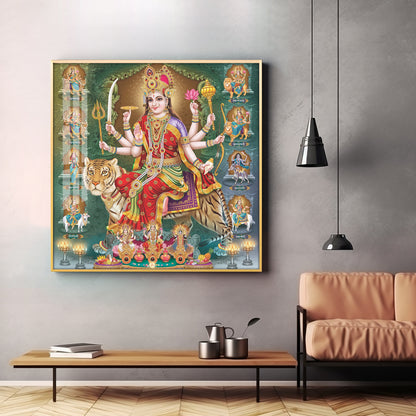 Goddess Durga Premium Acrylic Square Wall Art