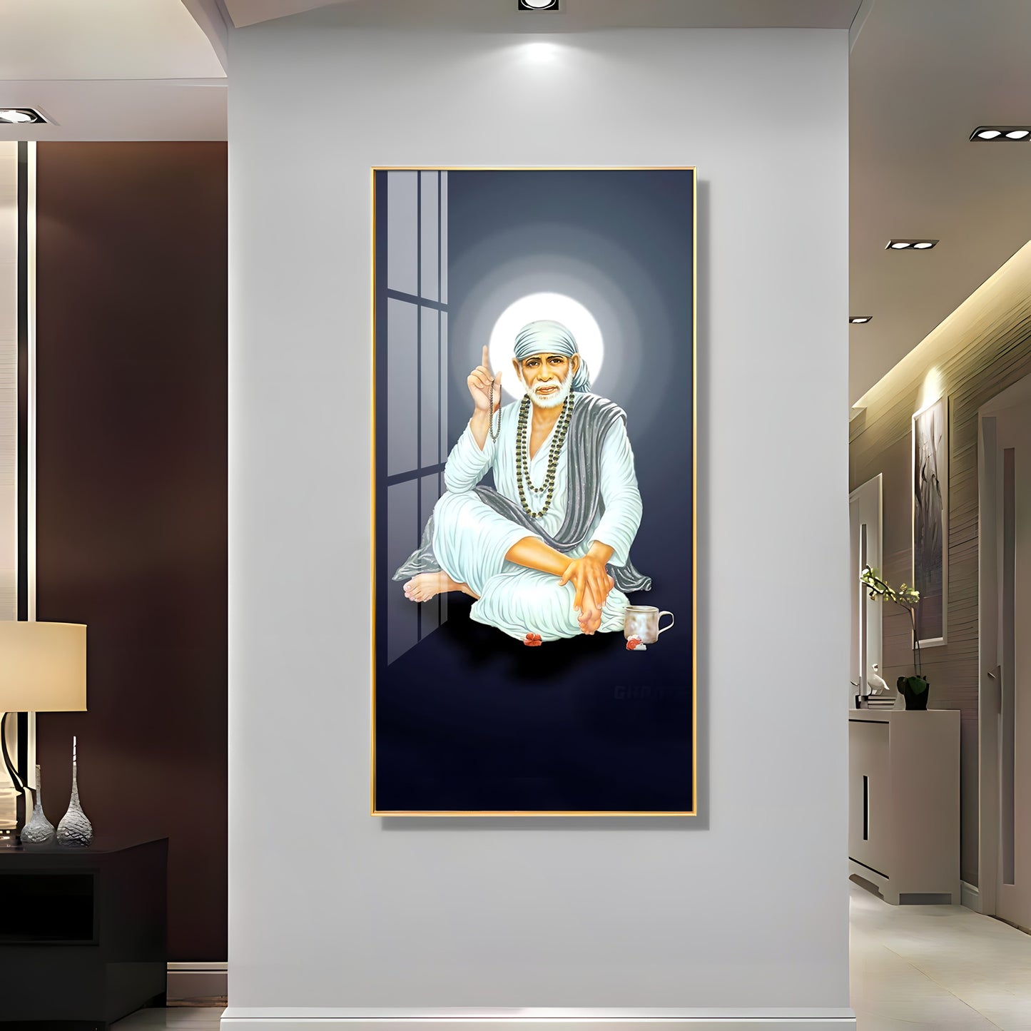 Om Sai Premium Acrylic Vertical Wall Art