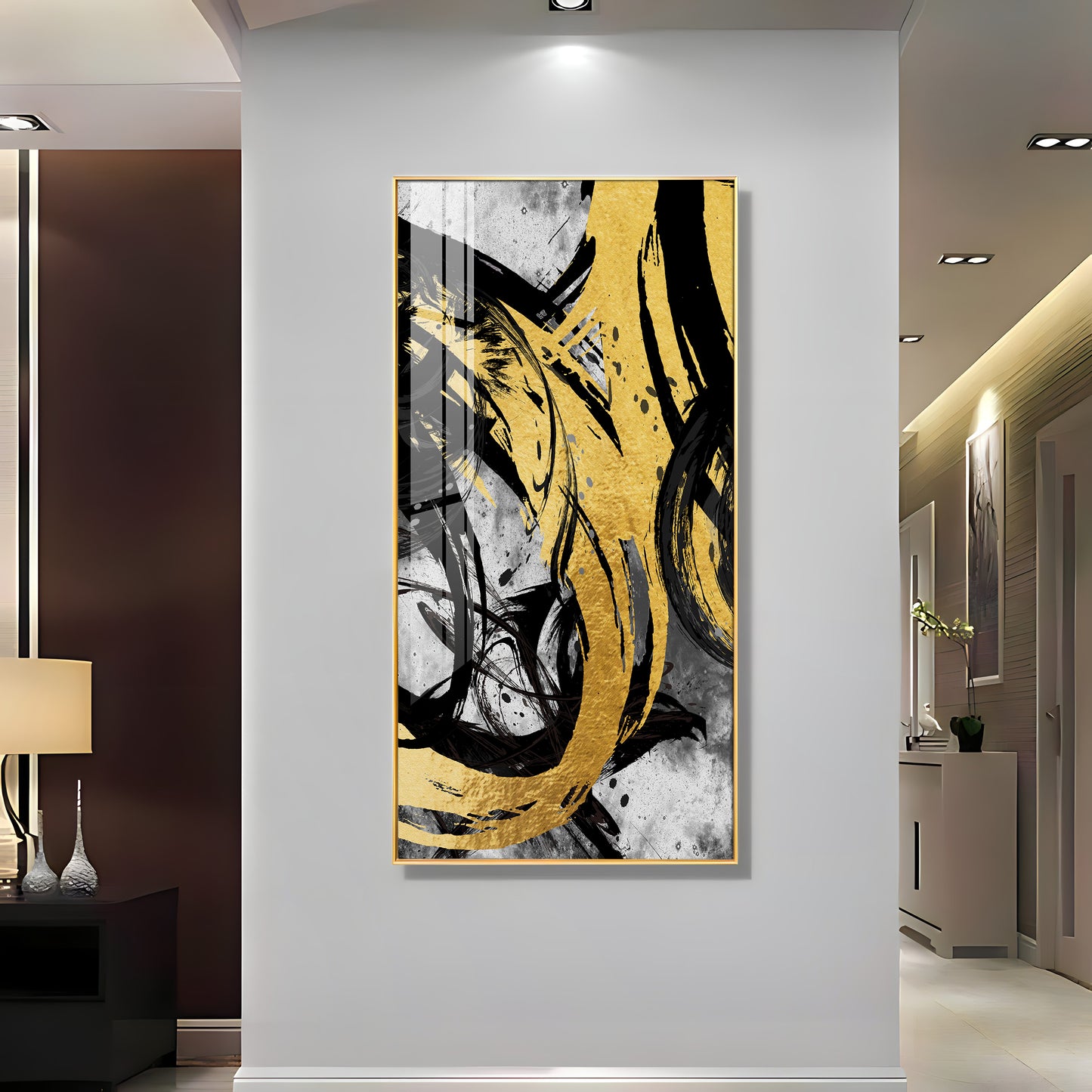 Brush Art Premium Acrylic Vertical Wall Art