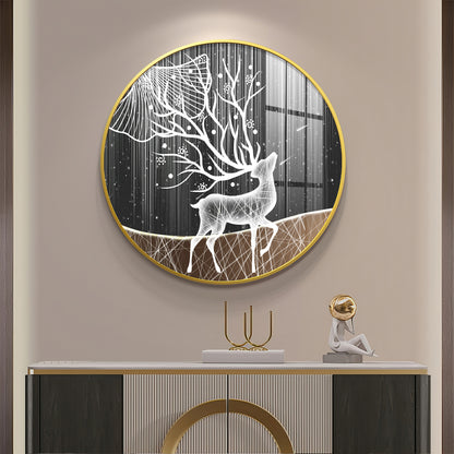 Radiance Deer Premium Acrylic Round Wall Art