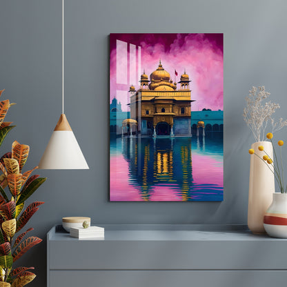 Golden Temple Acrylic Wall Art