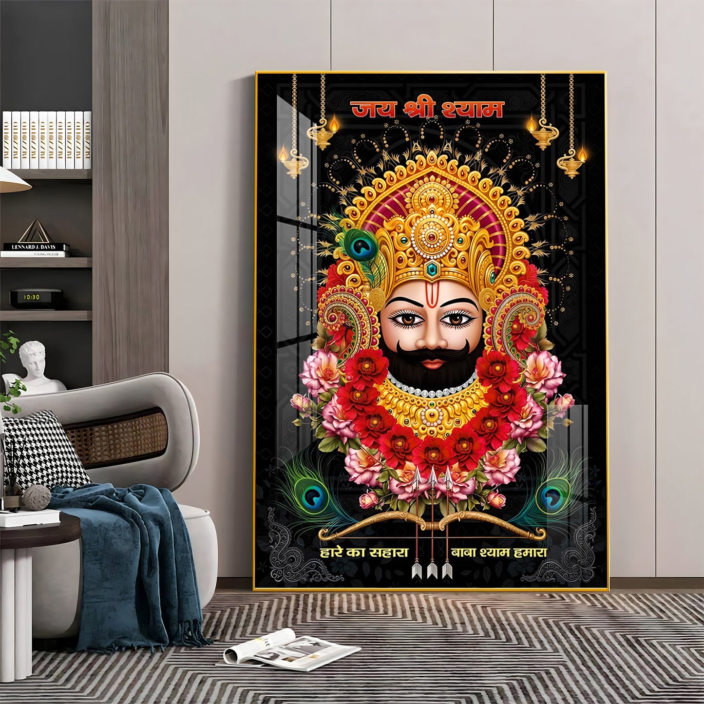 Khatu Shyam Baba Premium Acrylic Vertical Wall Art