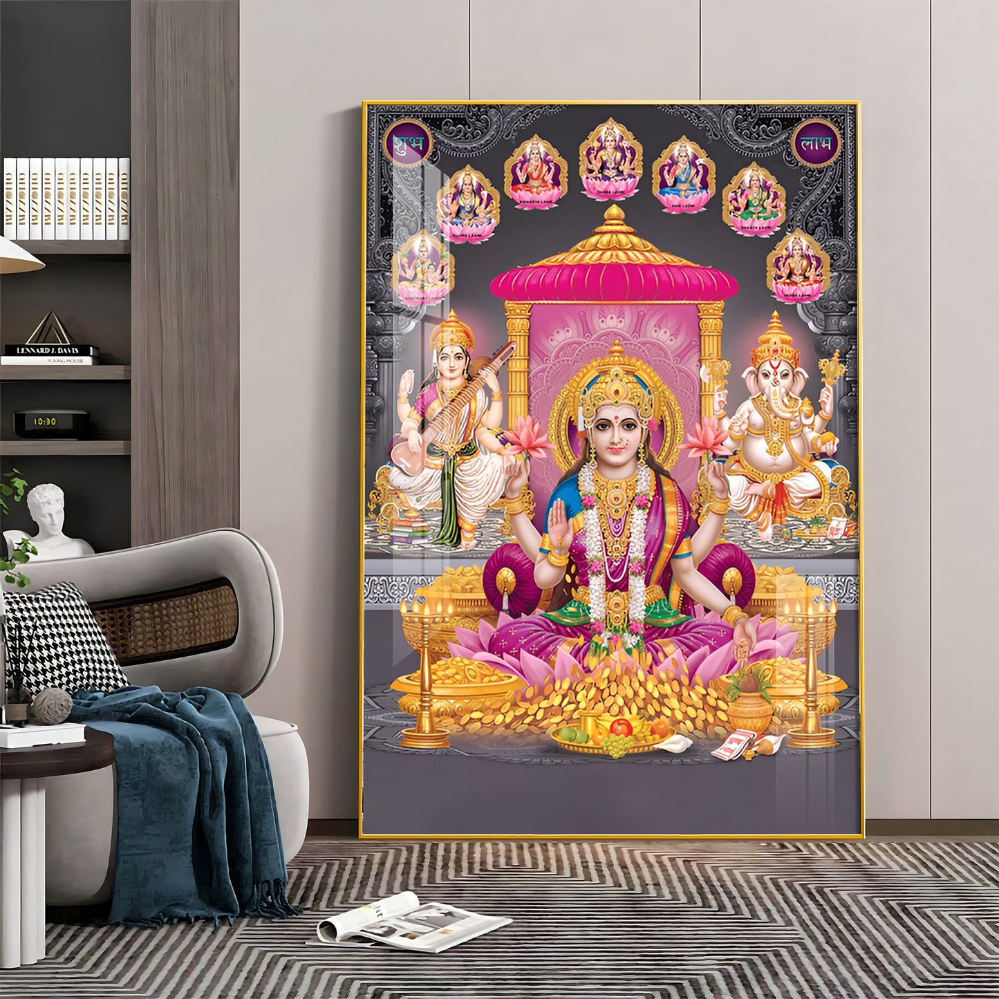 Goddess Laxmi Ji Virtues Premium Acrylic Vertical Wall Art