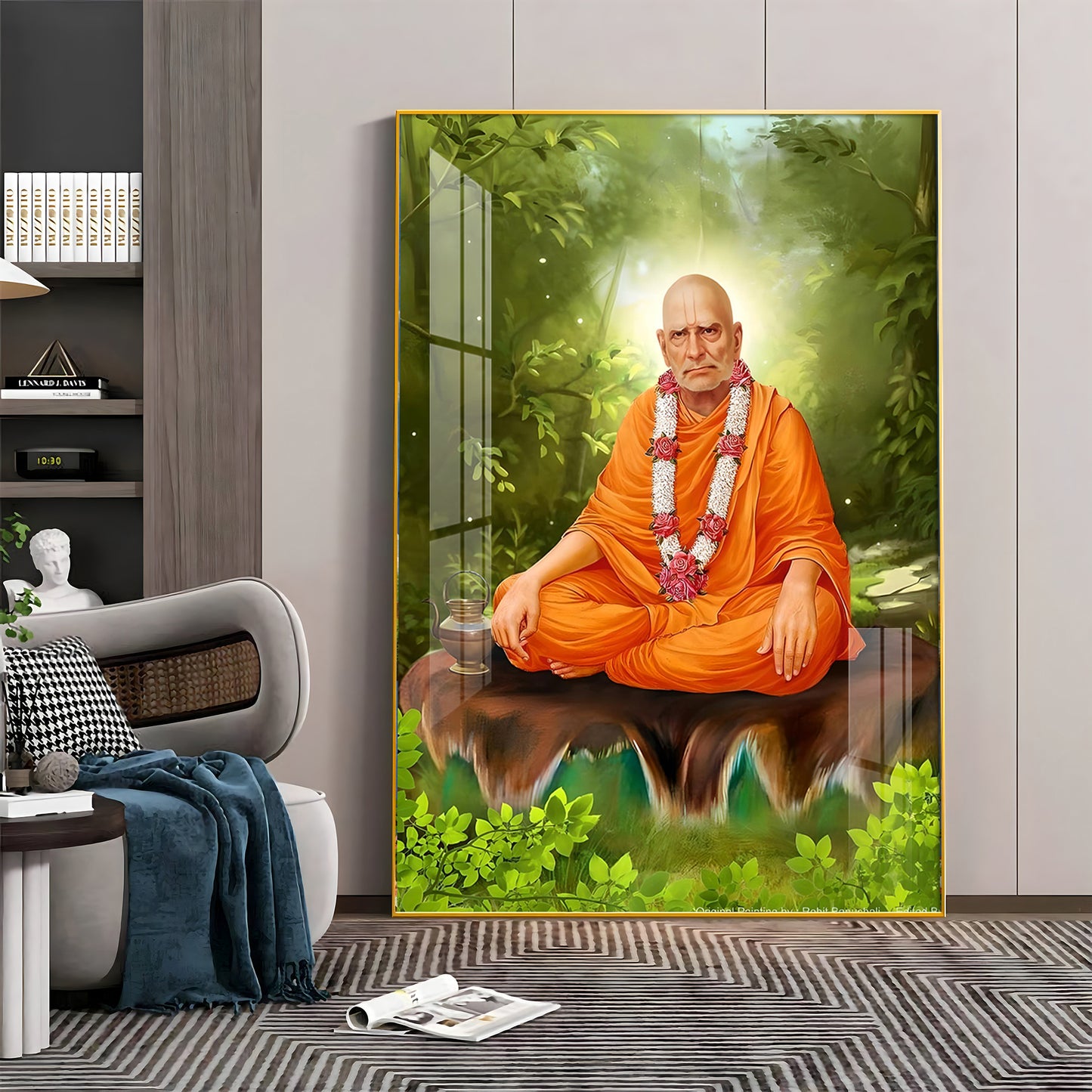 Contemplation Shri Swami Samartha Premium Vertical Acrylic Wall Art