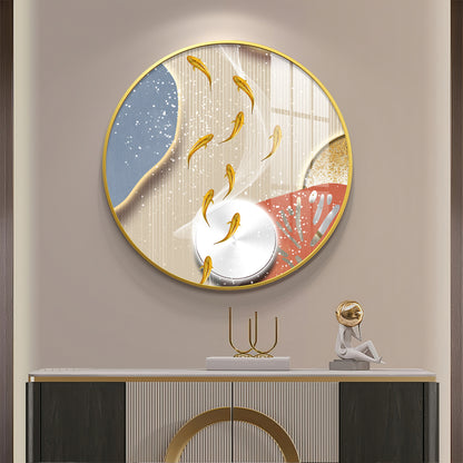 Aqua Whirl Premium Acrylic Round Wall Art