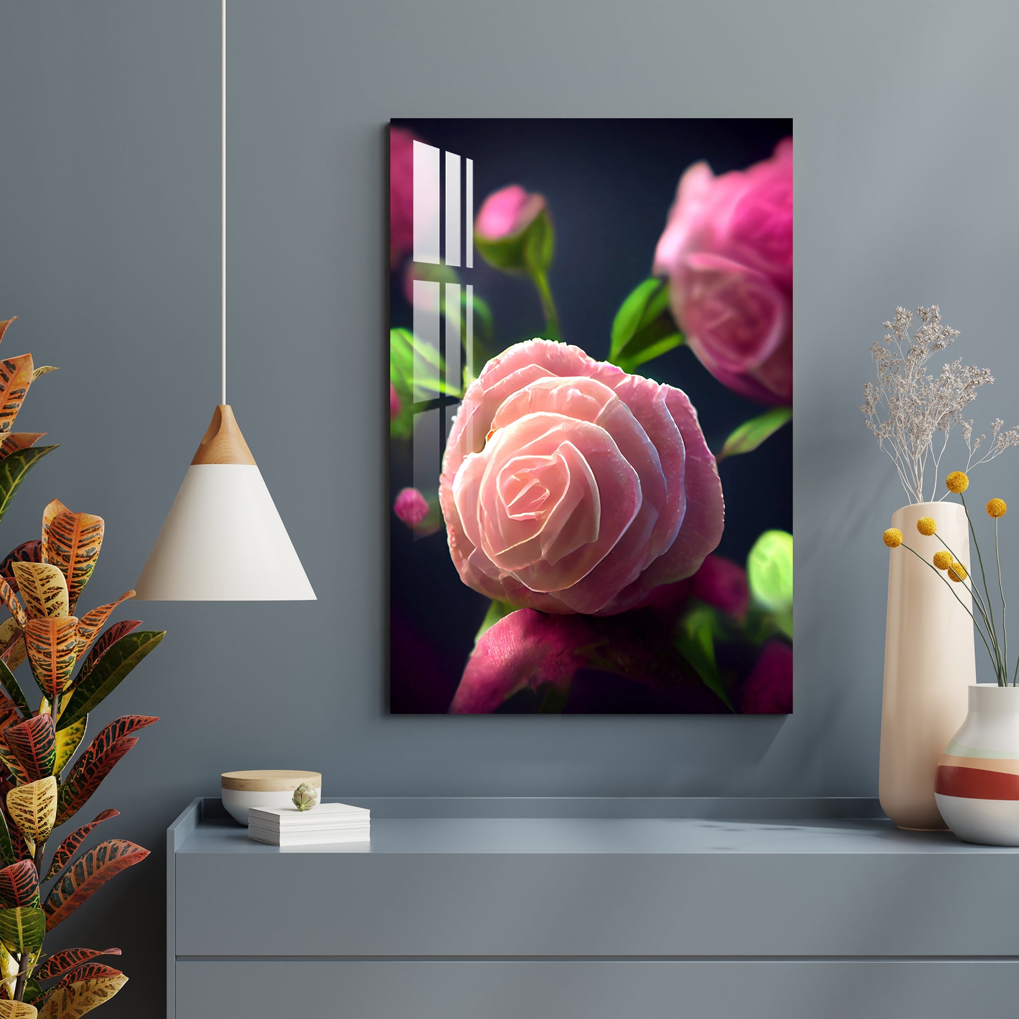 Camellia Flower Acrylic Wall Art