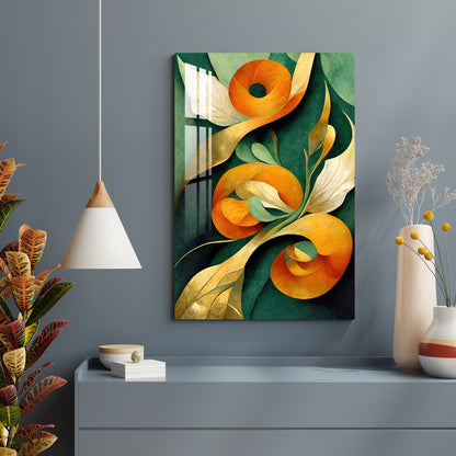 Orange & Green Botanical Acrylic Wall Art