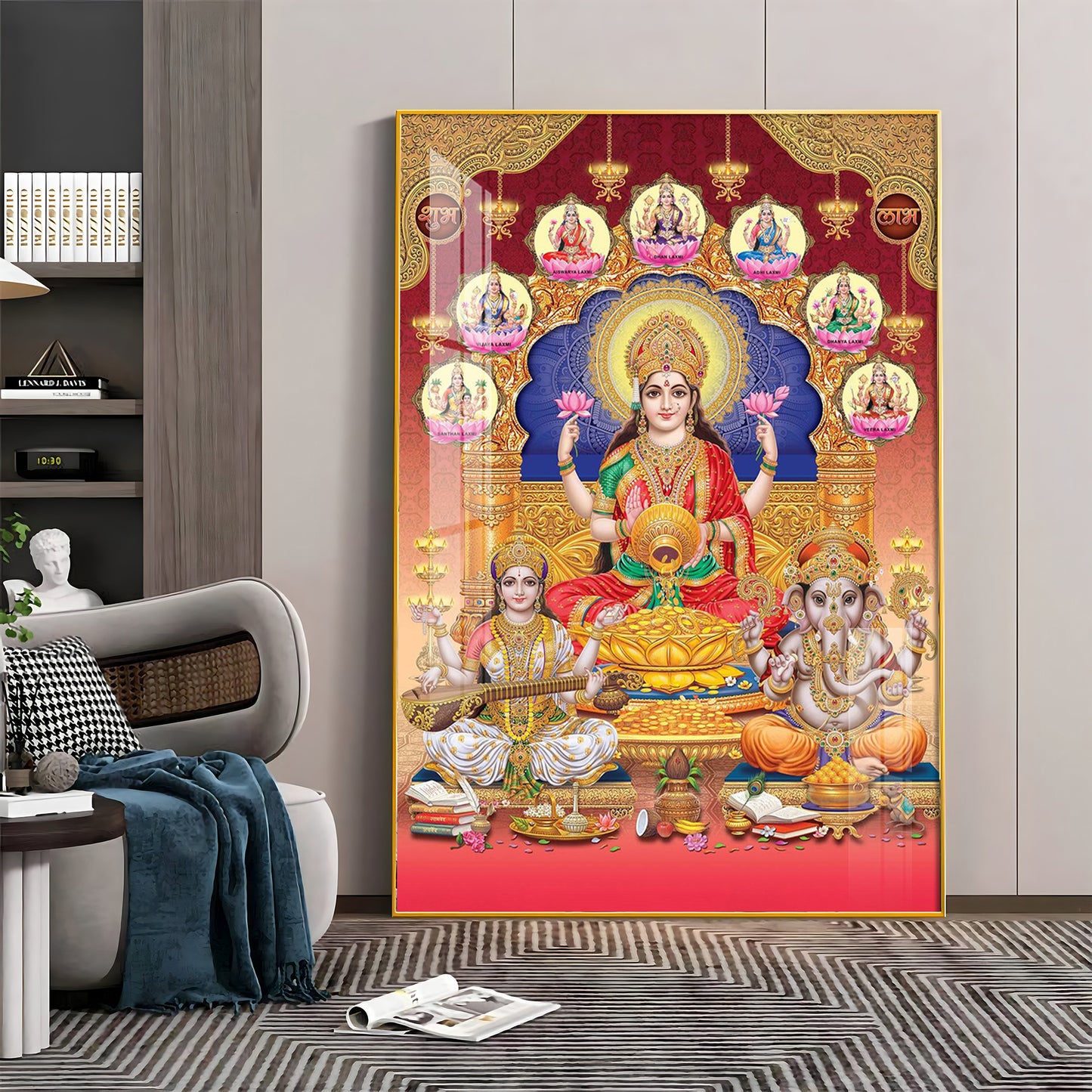 Enchanted Divinity Of Maha Laxmi Ji Premium Acrylic Vertical Wall Art