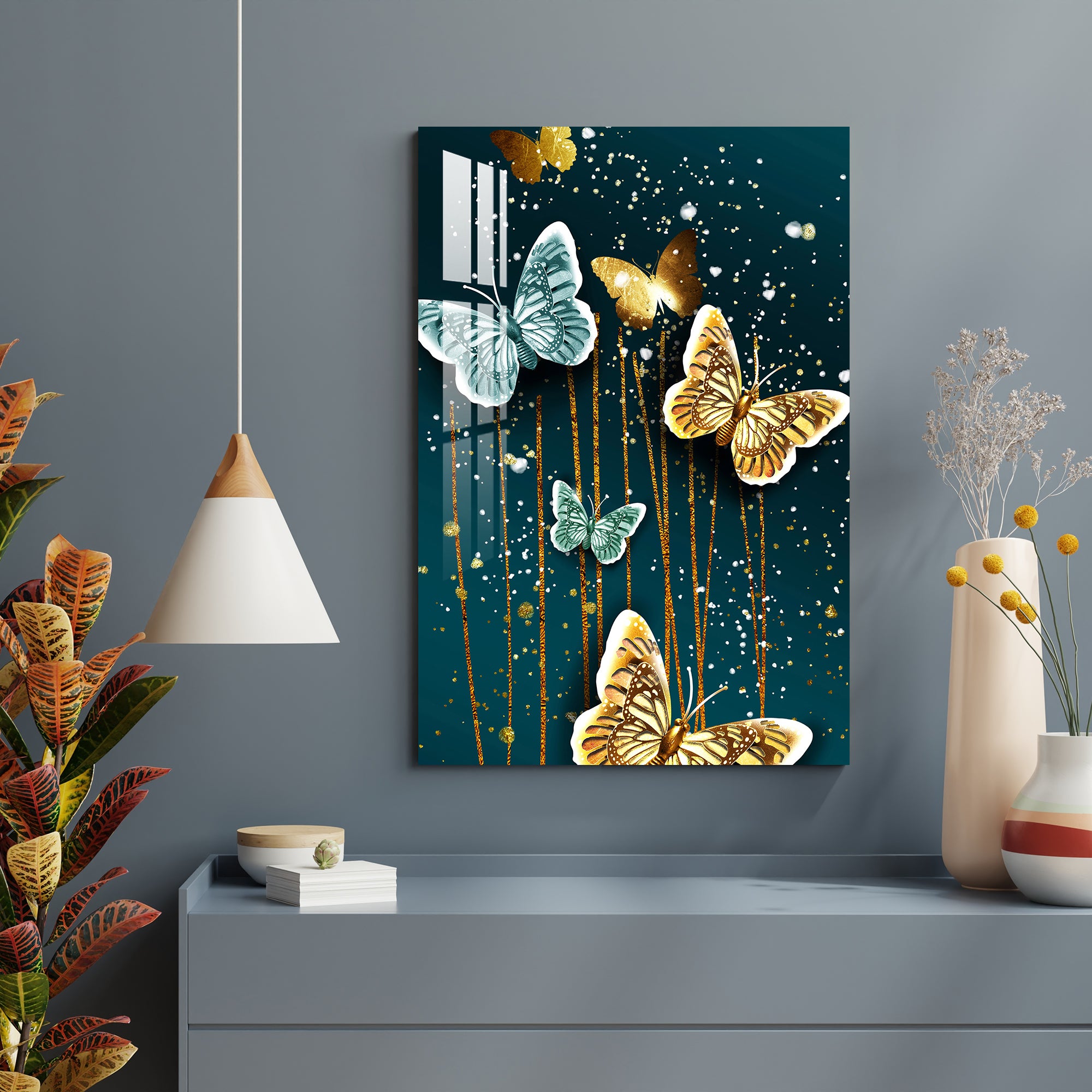 Glittering Butterfly Acrylic Wall Art