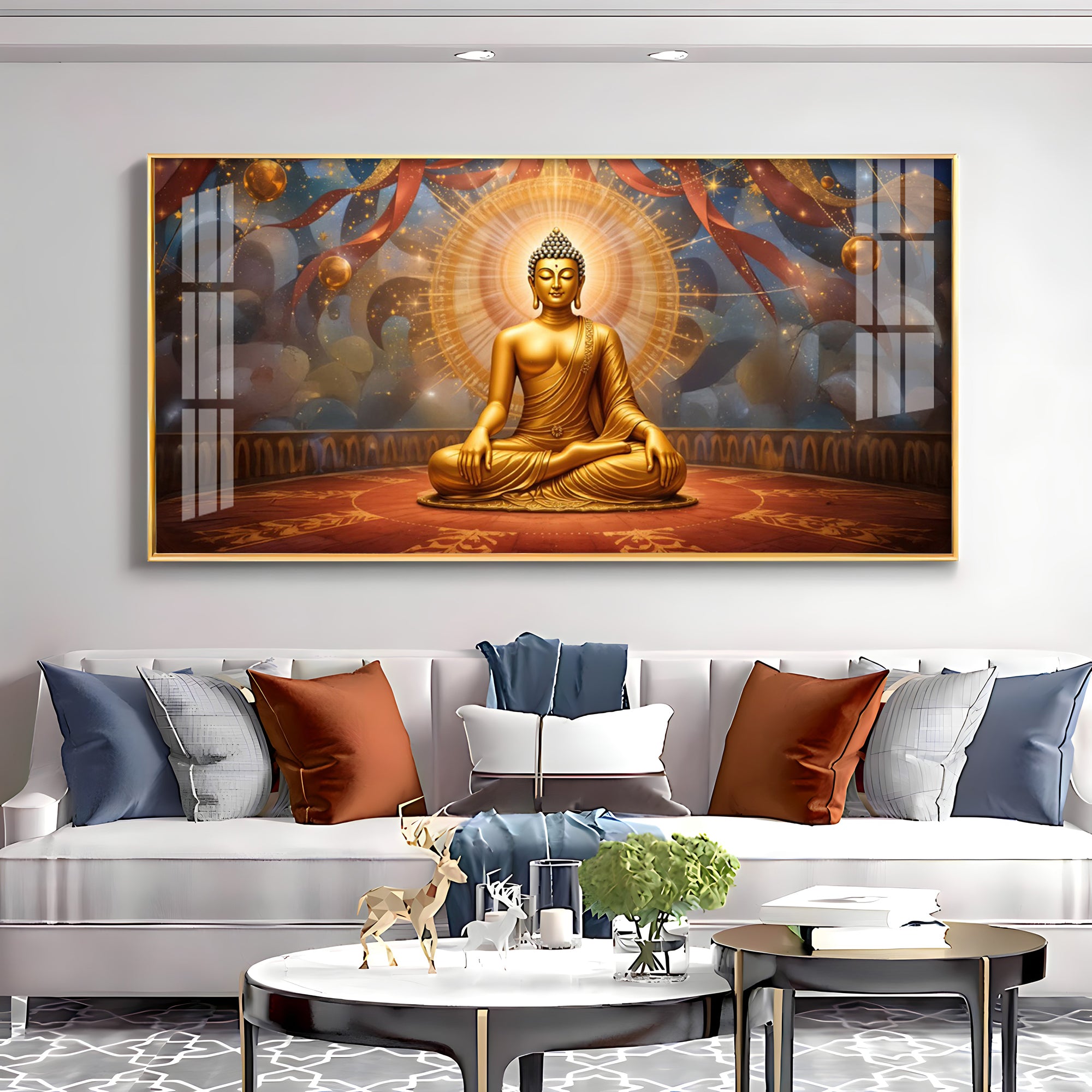 Enlightened Aura Of Buddha Premium Acrylic Horizontal Wall Art