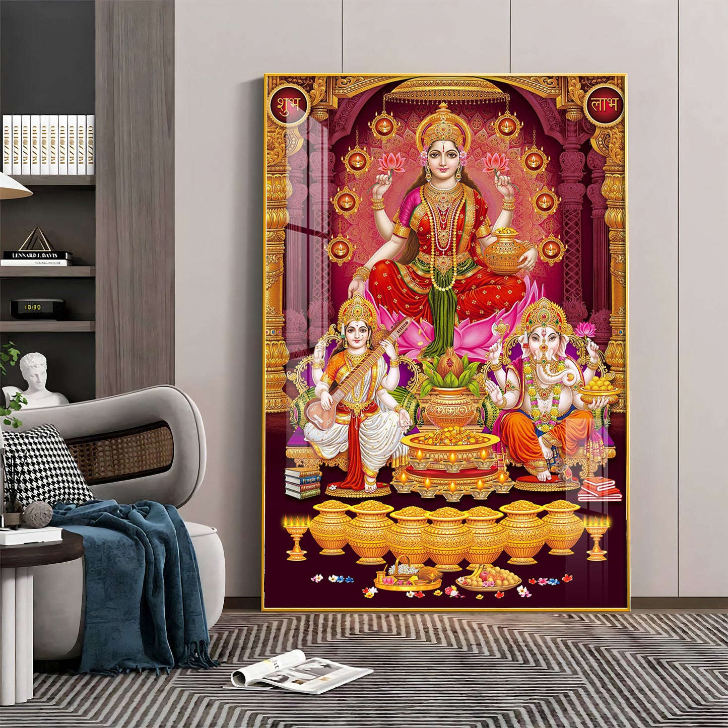 Laxmi's Sacred Serenity Premium Acrylic Vertical Wall Art