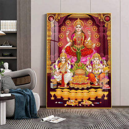 Laxmi's Sacred Serenity Premium Acrylic Vertical Wall Art