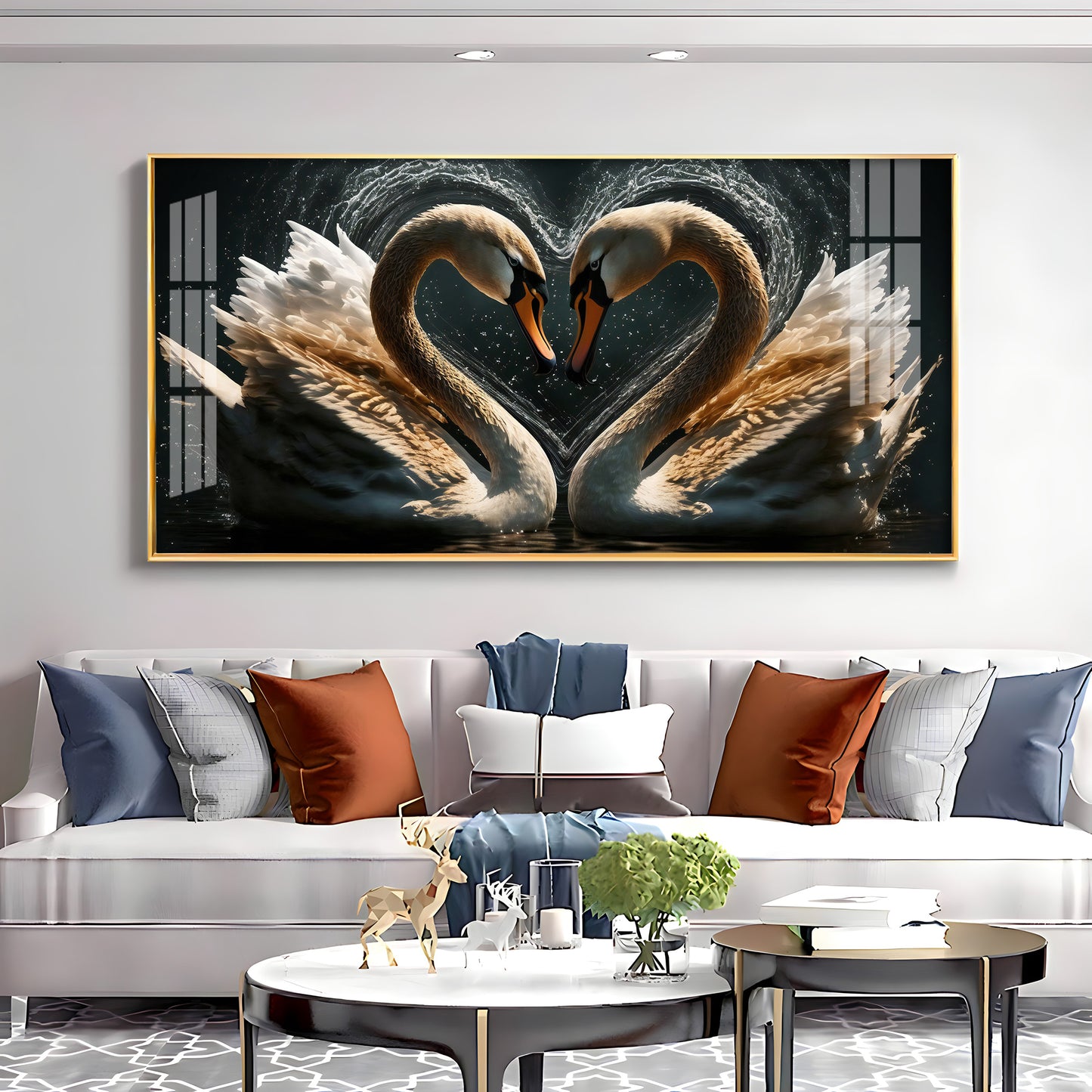 Swan On The Lake Premium Acrylic Horizontal Wall Art