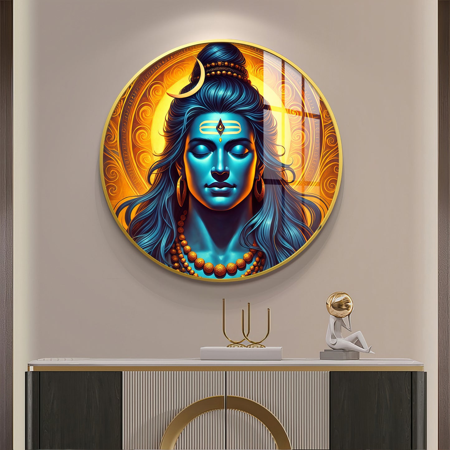 Supreme Soul Shiva Premium Acrylic Round Wall Art