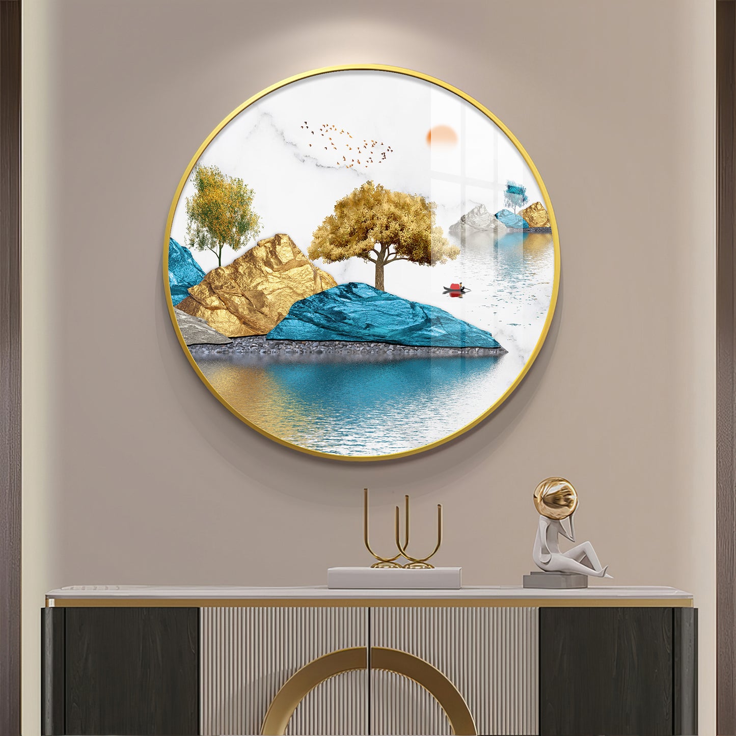 Lakebound Ascent Premium Acrylic Round Wall Art
