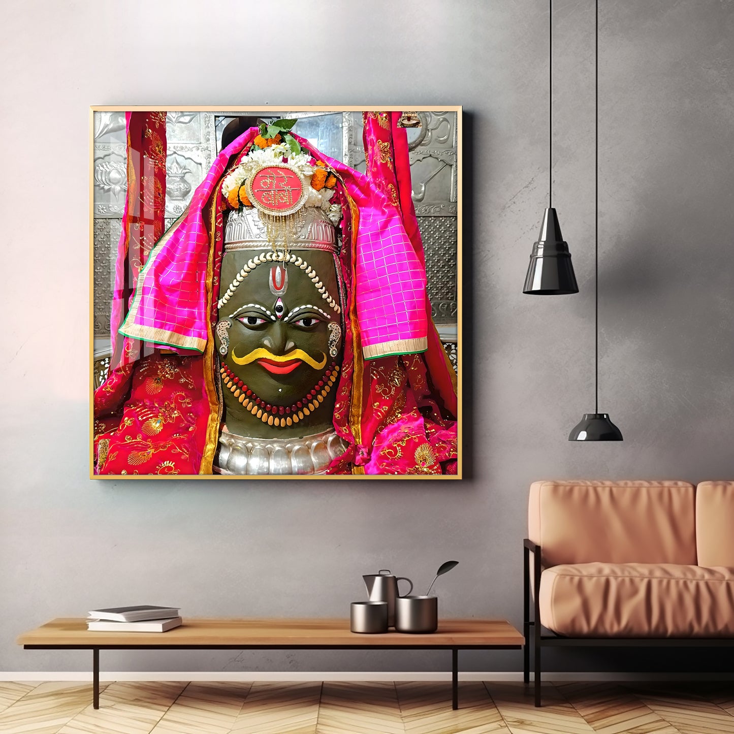 Shri Baba Mahakal Jotirling Premium Acrylic Square Wall Art