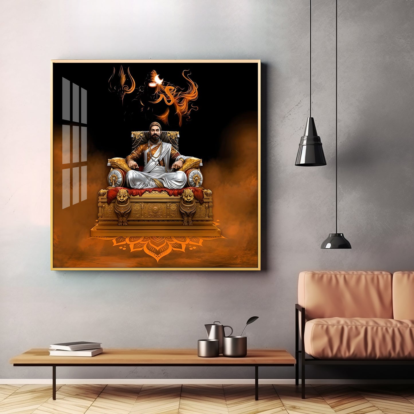 Maratha Warrior Shivaji Maharaj Premium Acrylic Square Wall Art