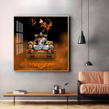 Maratha Warrior Shivaji Maharaj Premium Acrylic Square Wall Art