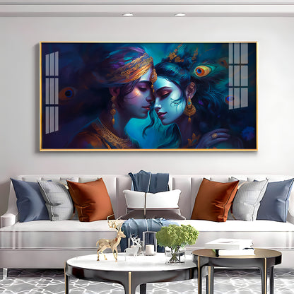 Quardro Radha Krishna Premium Acrylic Horizontal Wall Art