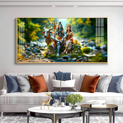 Lord Shiva and Shakti Premium Acrylic Horizontal Wall Art