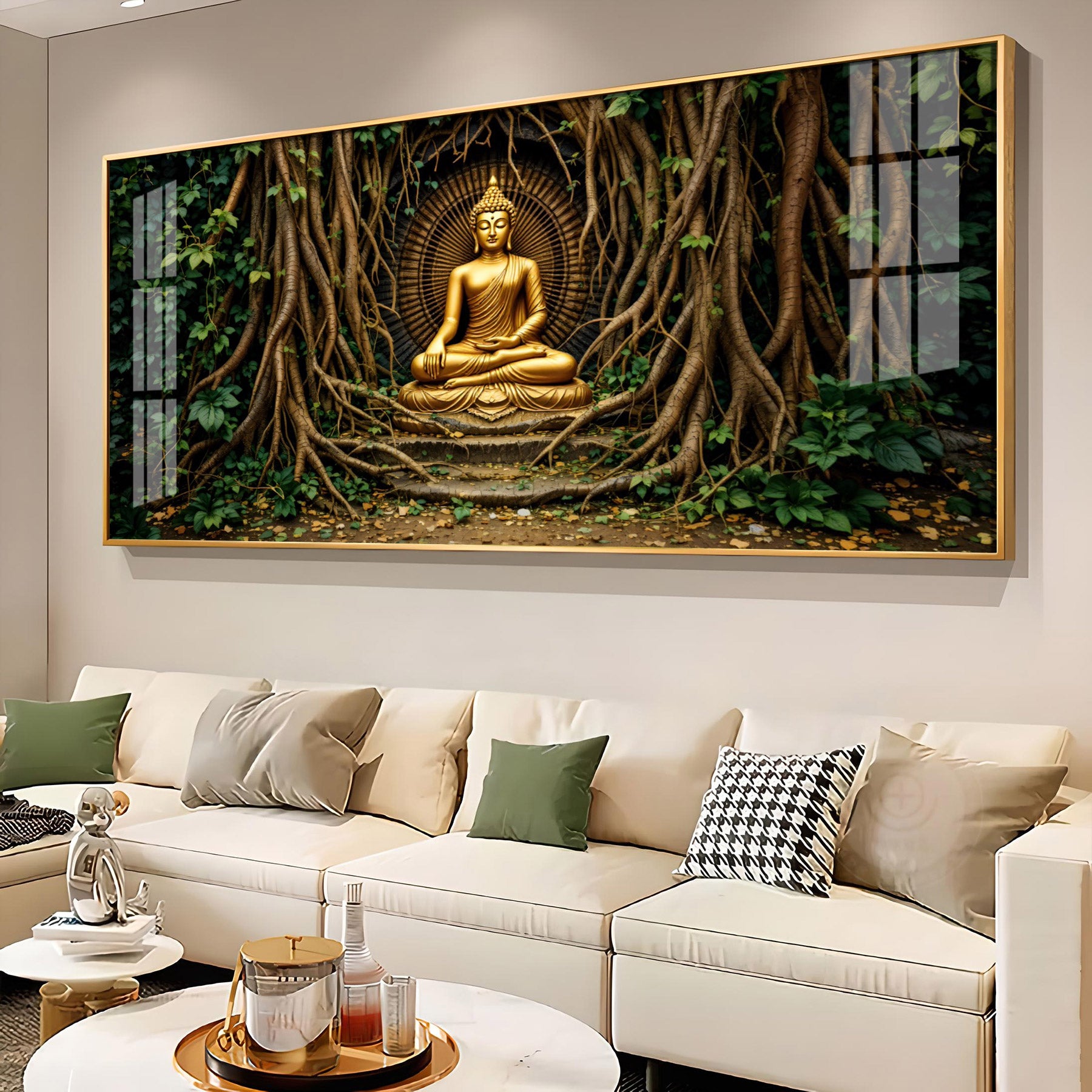 Buddha's Cosmic Refuge Premium Acrylic Horizontal Wall Art