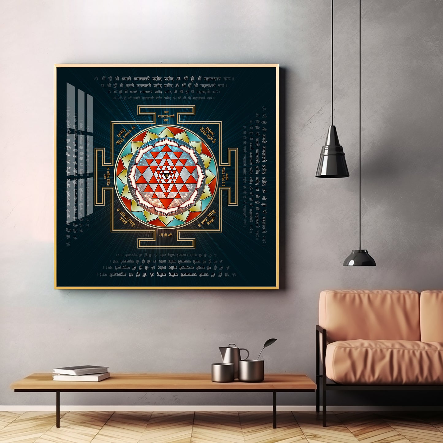 Laxmi Yantra Premium Acrylic Square Wall Art