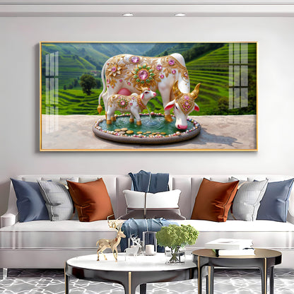 Holy Kamdhenu Premium Acrylic Horizontal Wall Art