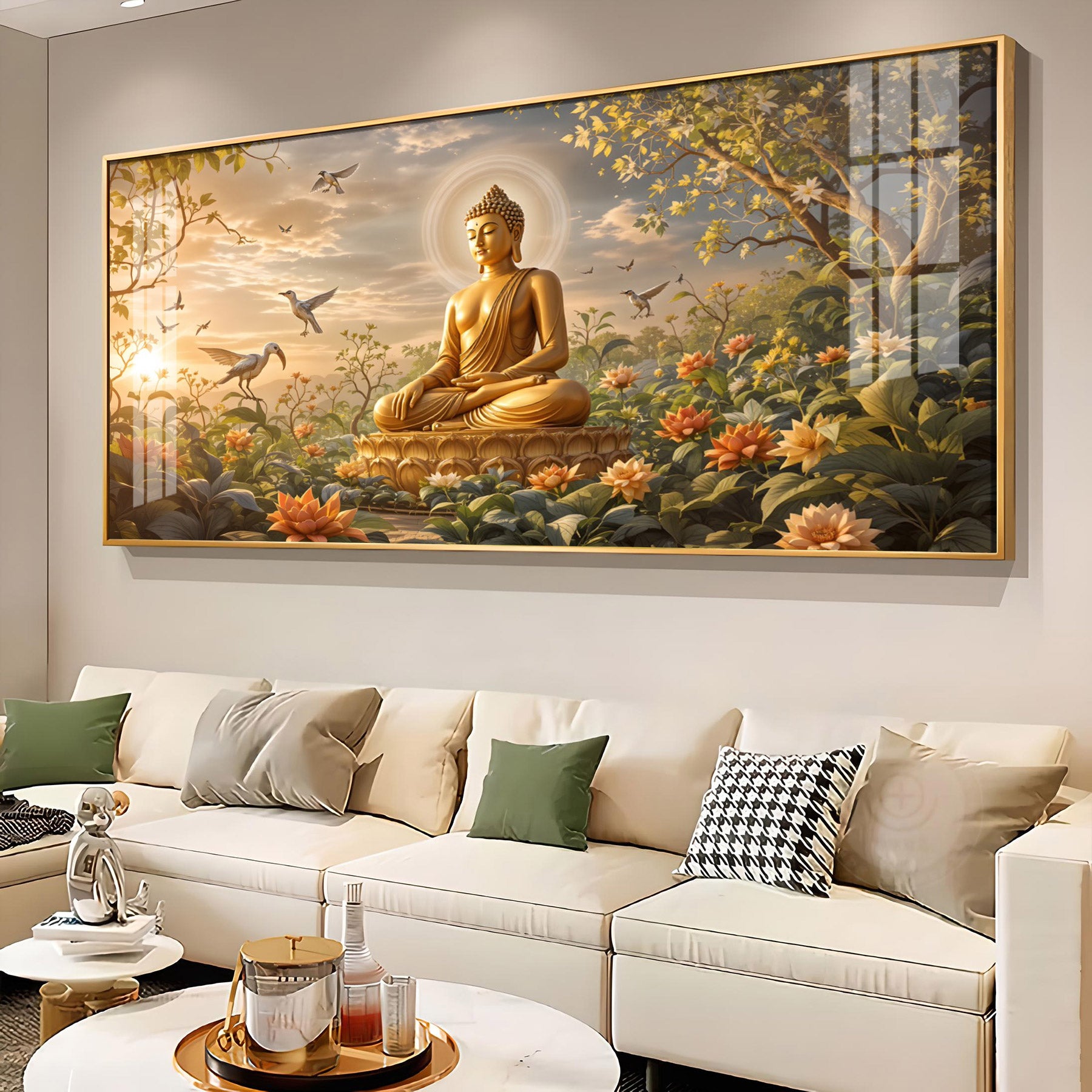 Buddha In Nature Stillness Premium Acrylic Horizontal Wall Art