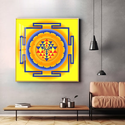 Laxmi Shri Yantra Premium Acrylic Square Wall Art