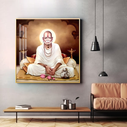 Shri Swami Samarth Maharaj Premium Acrylic Square Wall Art