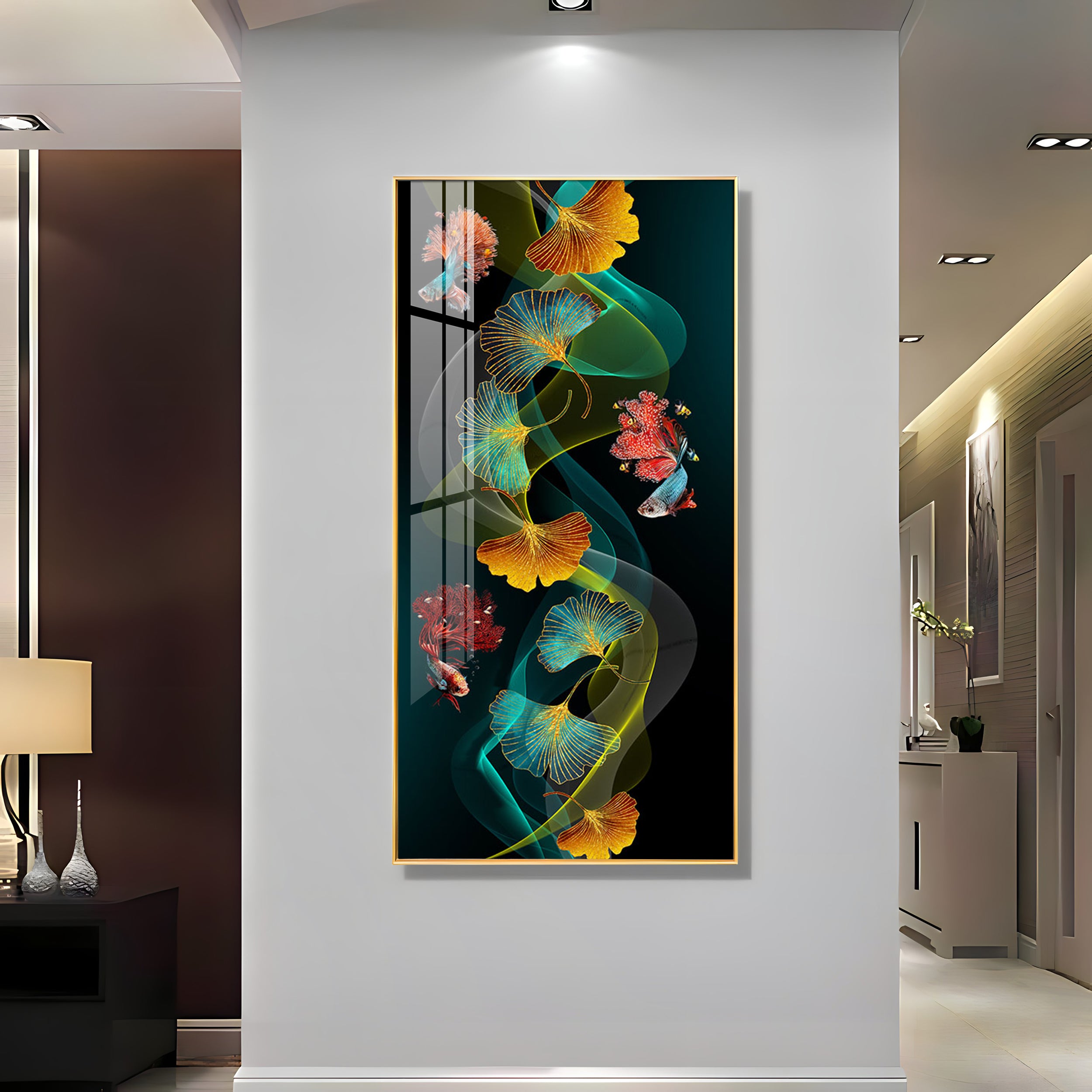 Colorful Ginkgo Luxury Crystal Wall Art