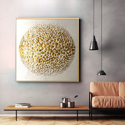 Golden Radiations Premium Acrylic Square Wall Art