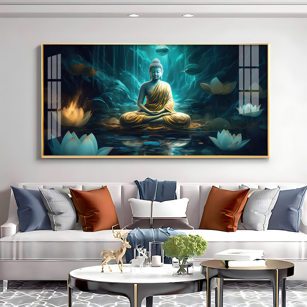 Buddha's Radiant Harmony Premium Acrylic Horizontal Wall Art