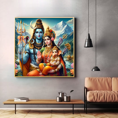 The Essence of Shiva and Shakti Premium Acrylic Square Wall Art