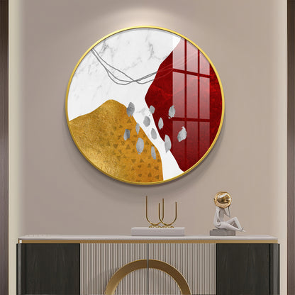 Crimson Elegance Premium Acrylic Round Wall Art