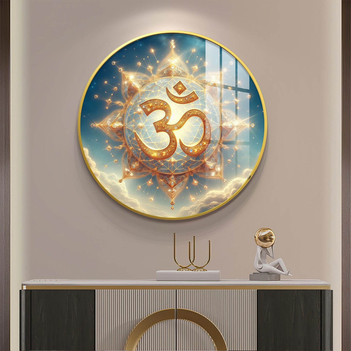 Om Incarnation Premium Acrylic Round Wall Art
