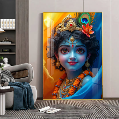 Krishna Smiling Reflection Premium Acrylic Wall Art