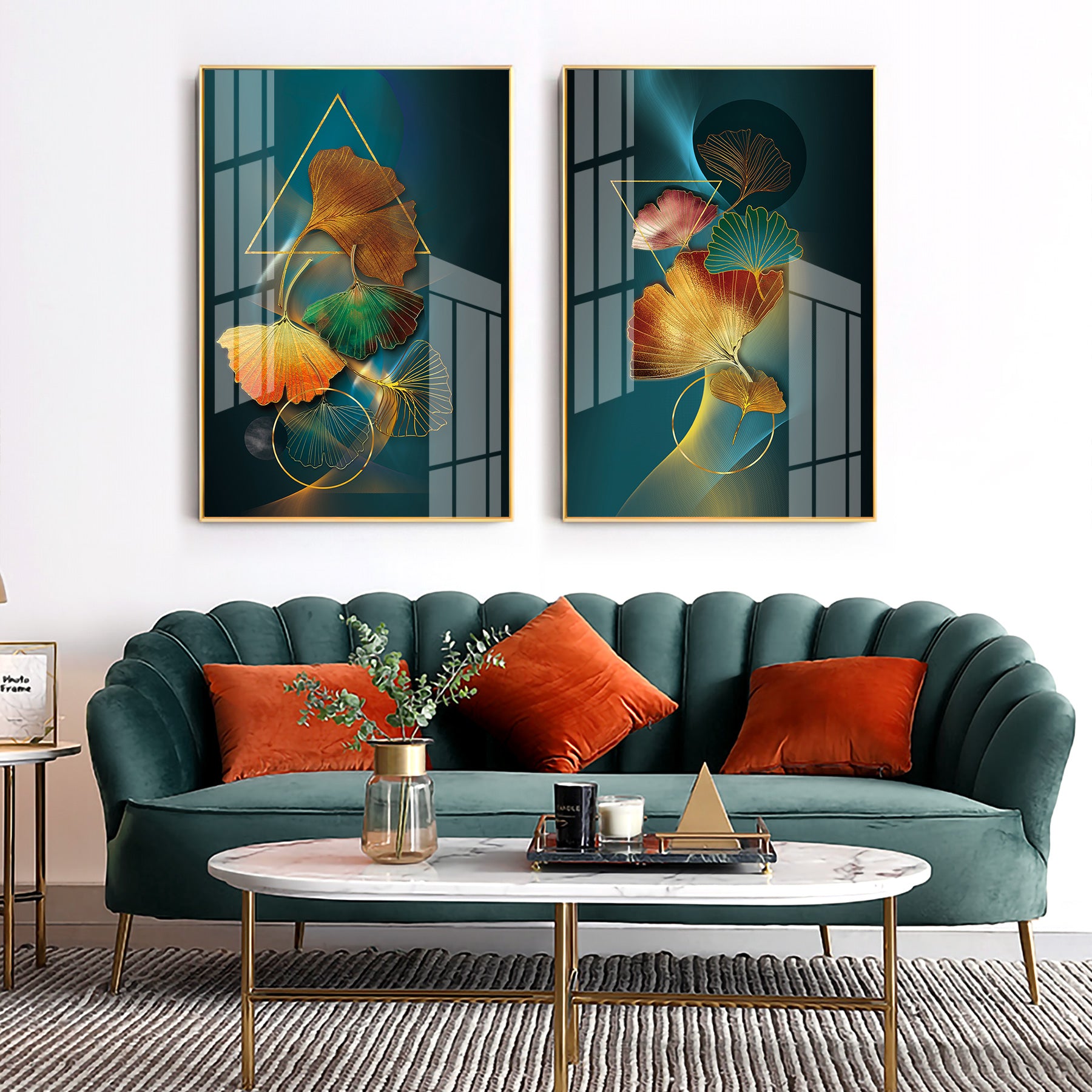 Petal Palette Premium Acrylic Vertical Wall Art (Set Of 2)