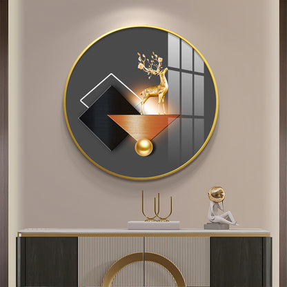 Antler Aesthetic Premium Acrylic Round Wall Art