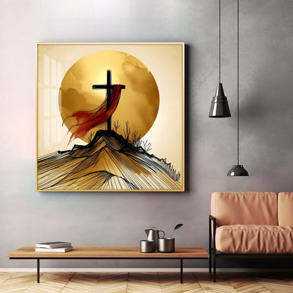 Ascendant Cross Premium Acrylic Square Wall Art