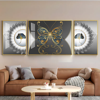 Jeweled Butterfly Premium Acrylic Wall Art (Set of 3)