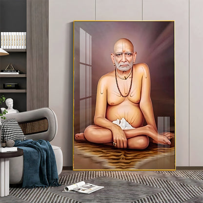 Noir Reflection Shri Swami Samartha Premium Vertical Acrylic Wall Art