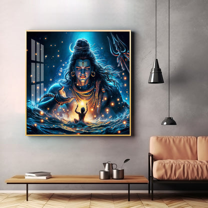 Cosmic Shiva Premium Acrylic Square Wall Art