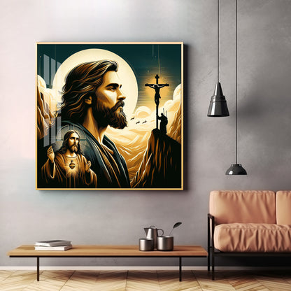 Lord Jesus Premium Acrylic Square Wall Art