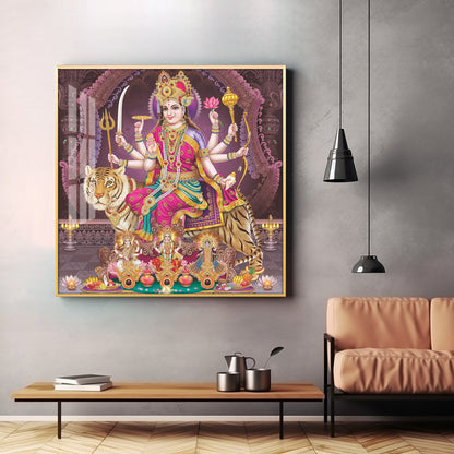 Maa Durga Premium Acrylic Square Wall Art