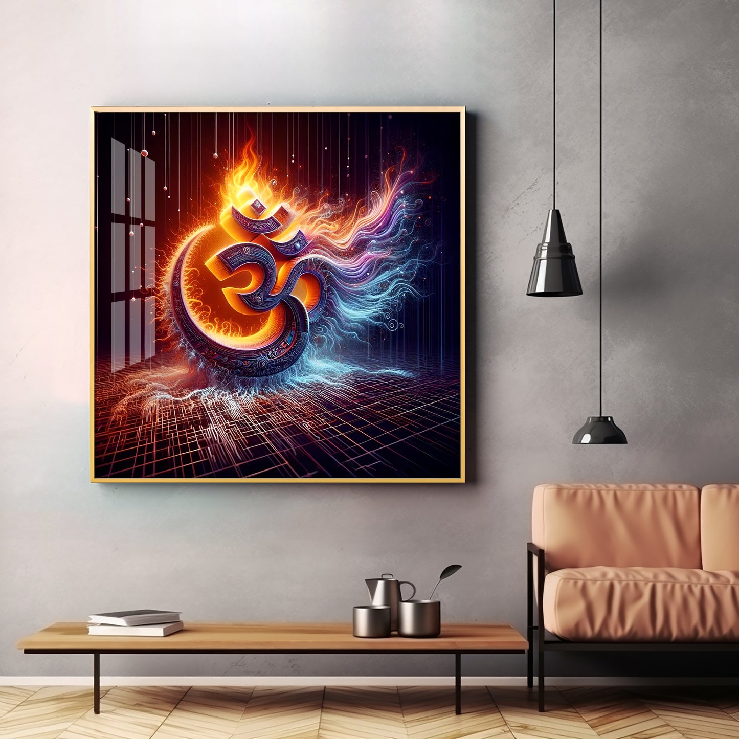 Divine Om Mural Premium Acrylic Square Wall Art