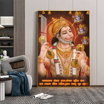 Wisdom of Hanuman Premium Vertical Acrylic Wall Art