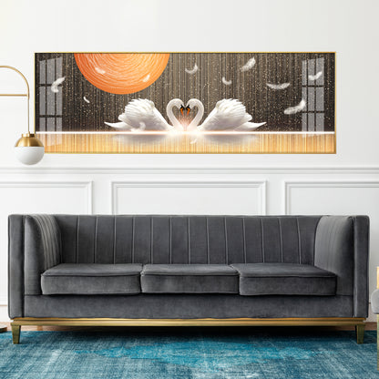 Swans In Sunlight Premium Acrylic Horizontal Wall Art