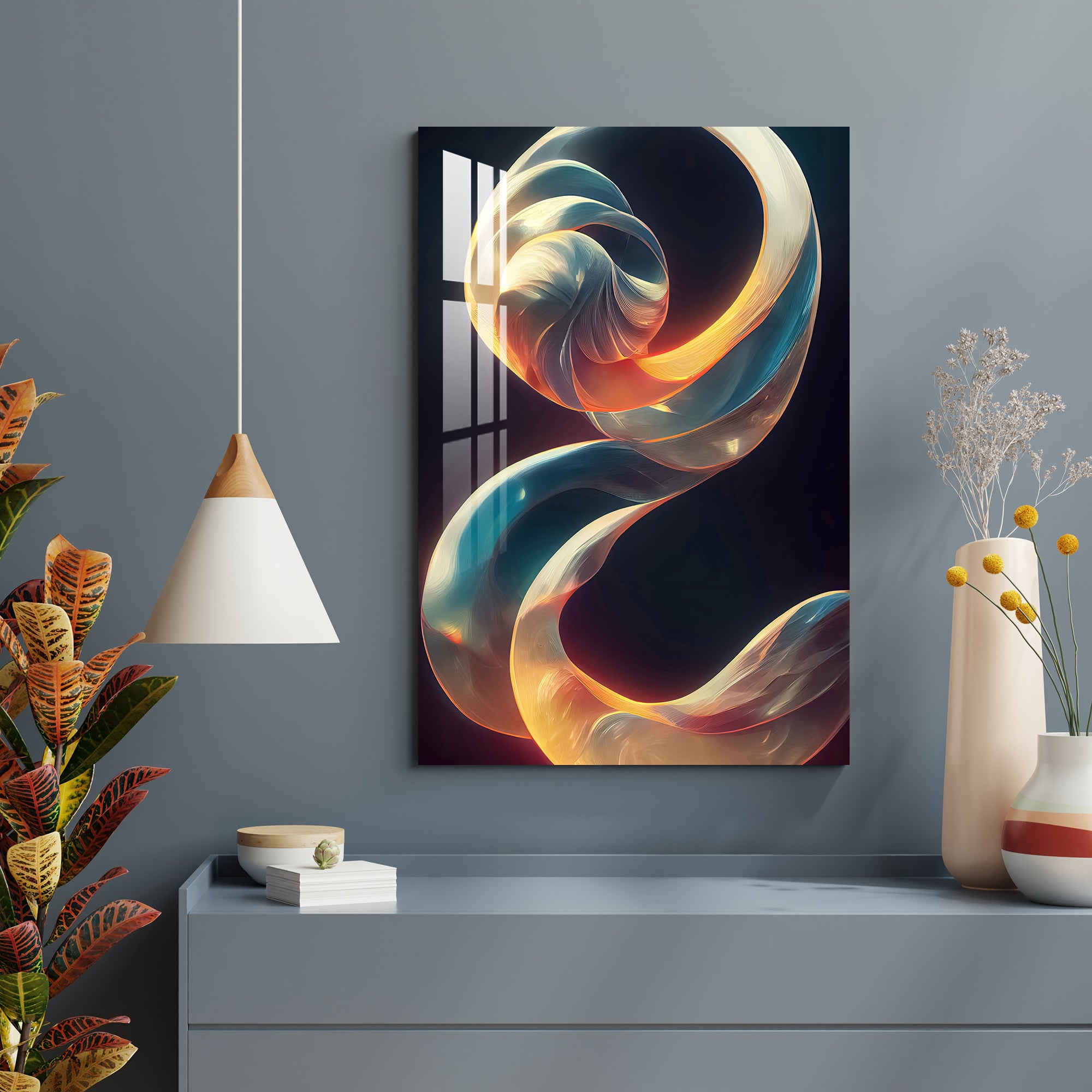 Abstract Brush Strokes Acrylic Wall Art