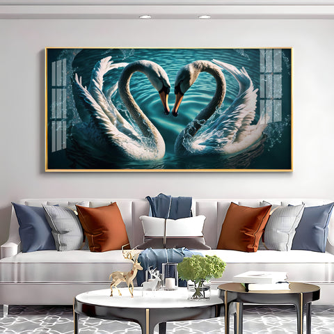 Blended By Love Swan Premium Acrylic Horizontal Wall Art